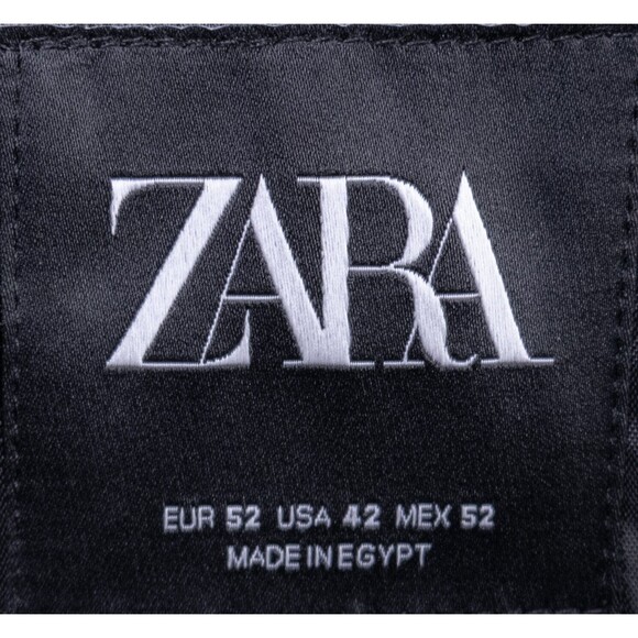 ZARA Sport Coat Jacket Blazer Gray Check 2-Button Sz 42 Single-Vented Poly Blend - Picture 11 of 14